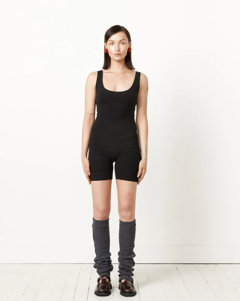 Via Olympia Short Unitard in Black