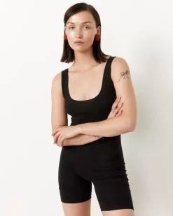 Via Olympia Short Unitard in Black