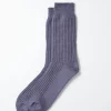 1110 Waffle Crew Socks in Steel Blue