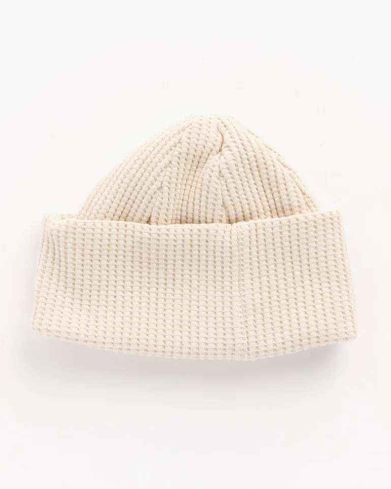 Waffle Knit Cap in Ivory