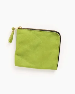 Washed Half Zip Wallet in Green