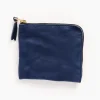 Washed Half Zip Wallet in Navy