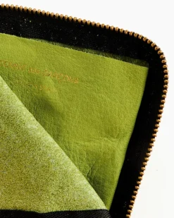 Washed Half Zip Wallet in Green