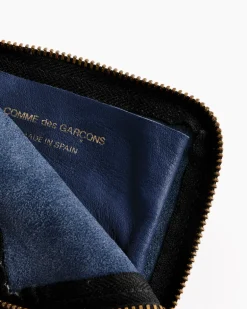 Washed Half Zip Wallet in Navy