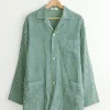 Water Twist Linen Shirt in Blue/Yellow