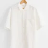 Water Twist Linen Shirt in White