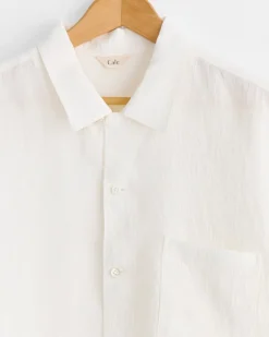 Water Twist Linen Shirt in White