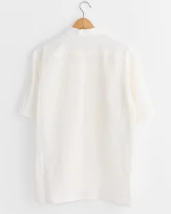 Water Twist Linen Shirt in White