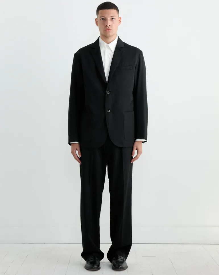 West Coast Pant in Wool Gabardine Black