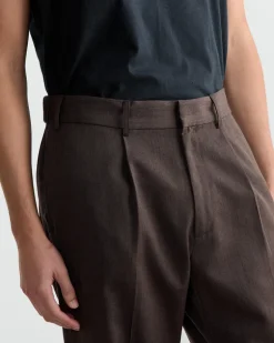 West Coast Pant in Wool Gabardine Brown Mélange
