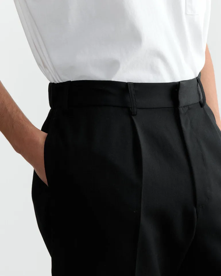 West Coast Pant in Wool Gabardine Black