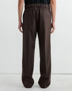 West Coast Pant in Wool Gabardine Brown Mélange