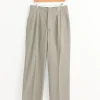 Wide Belt Loop Trouser in Pebble