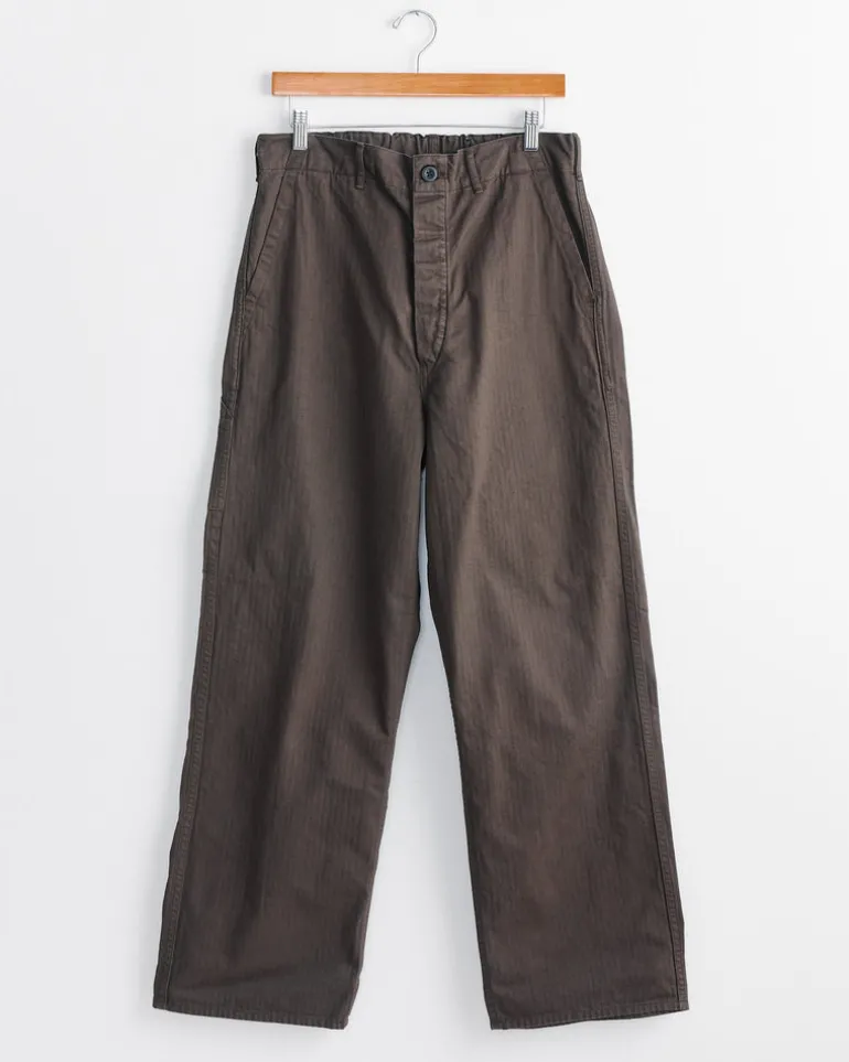 Wide Fit French Work Pant in Coffee Brown