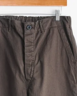Wide Fit French Work Pant in Coffee Brown