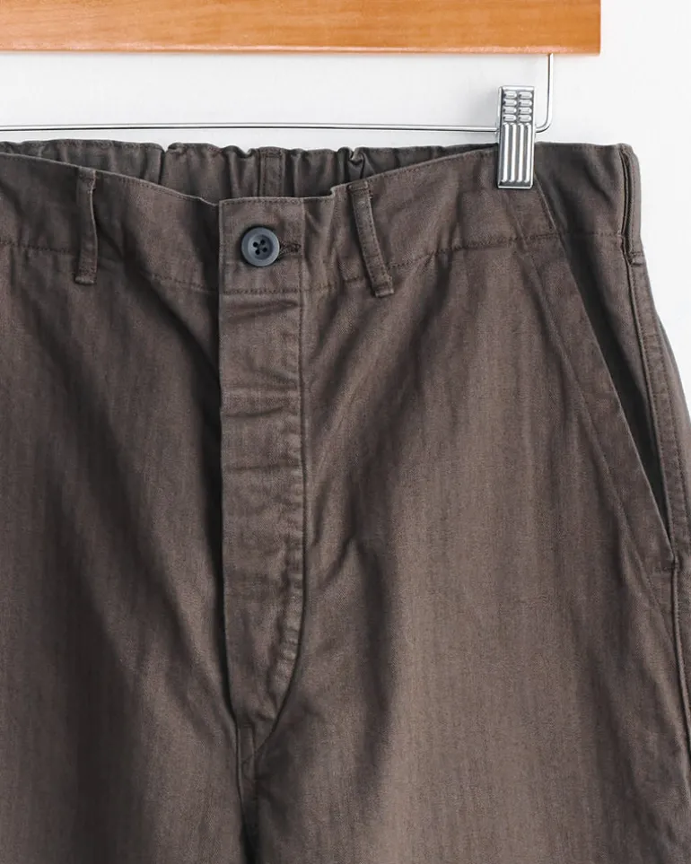 Wide Fit French Work Pant in Coffee Brown