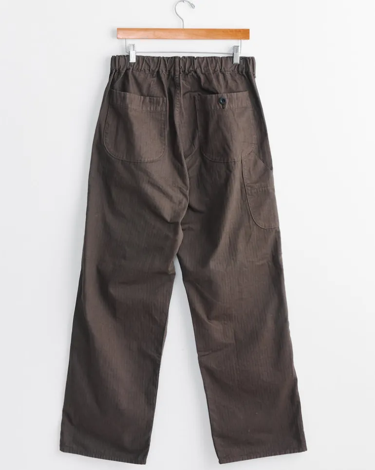 Wide Fit French Work Pant in Coffee Brown