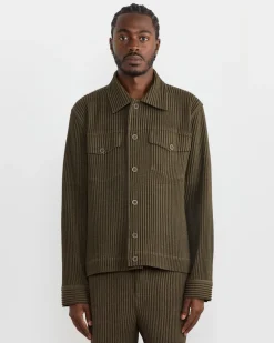 Wool Like Light Jacket in Khaki