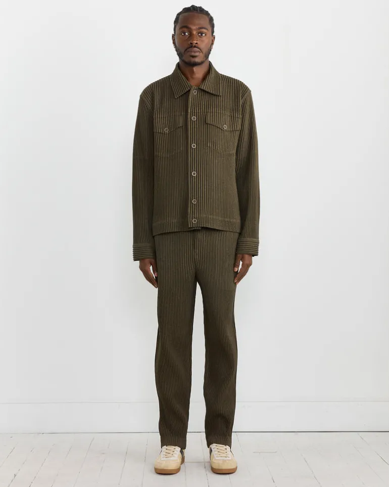 Wool Like Light Jacket in Khaki