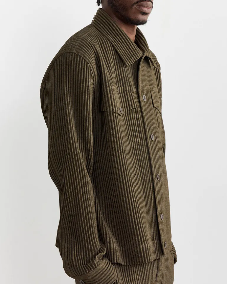 Wool Like Light Jacket in Khaki