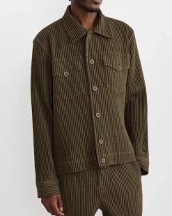 Wool Like Light Jacket in Khaki
