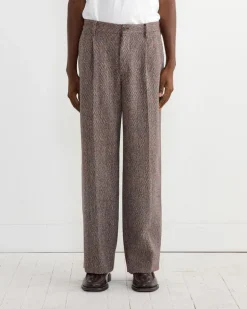 Wool Tweed Pant in Orange