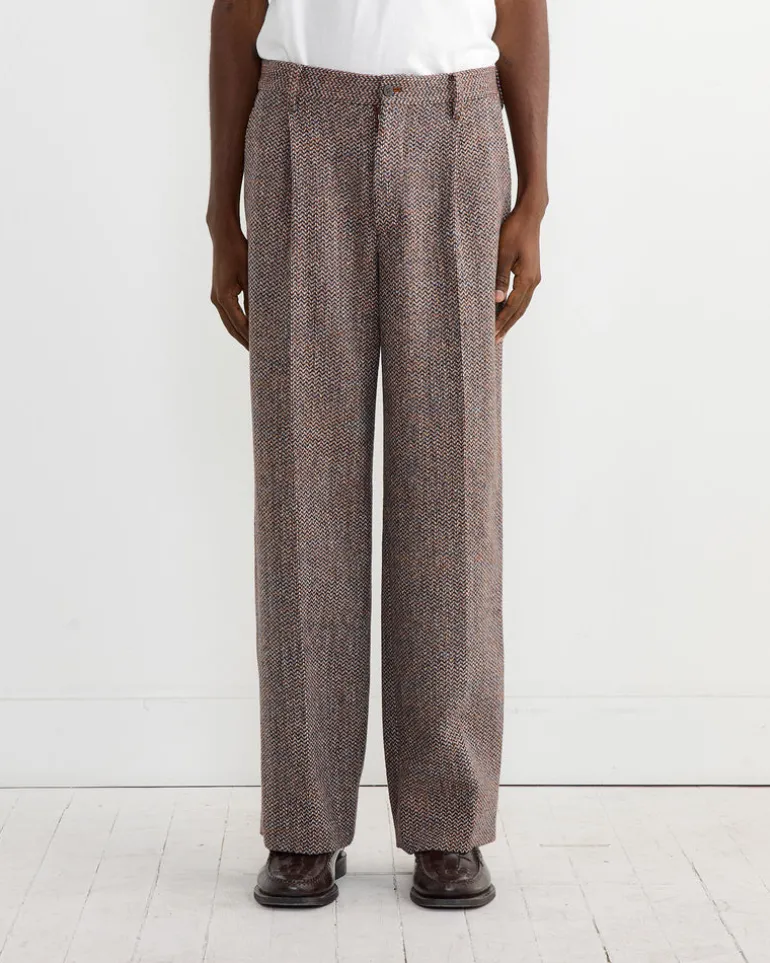 Wool Tweed Pant in Orange