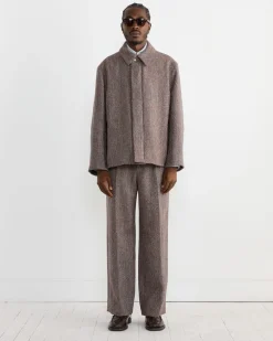 Wool Tweed Pant in Orange