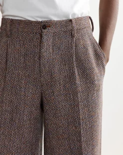 Wool Tweed Pant in Orange