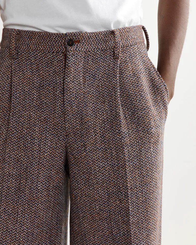 Wool Tweed Pant in Orange