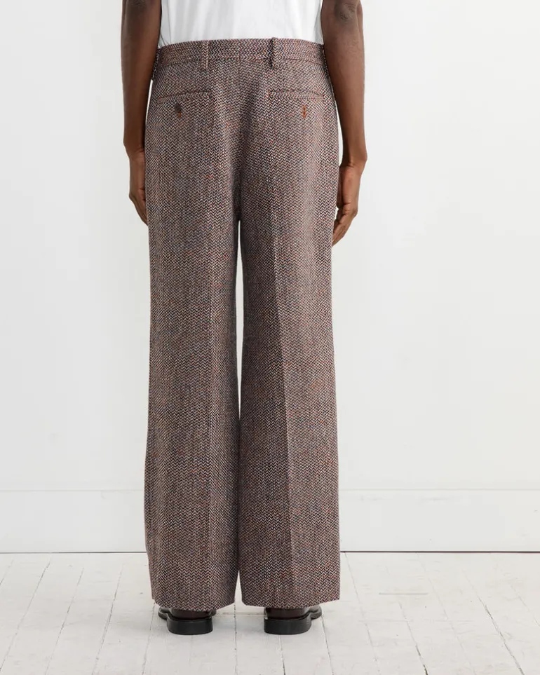 Wool Tweed Pant in Orange