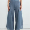 Wrist Plisse Pant in Stone Blue