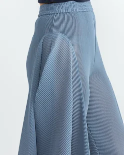 Wrist Plisse Pant in Stone Blue