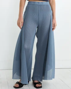 Wrist Plisse Pant in Stone Blue