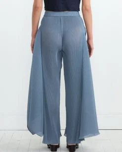 Wrist Plisse Pant in Stone Blue
