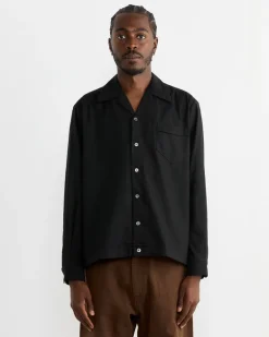 Zach Shirt in Cotton Silk Nep Black