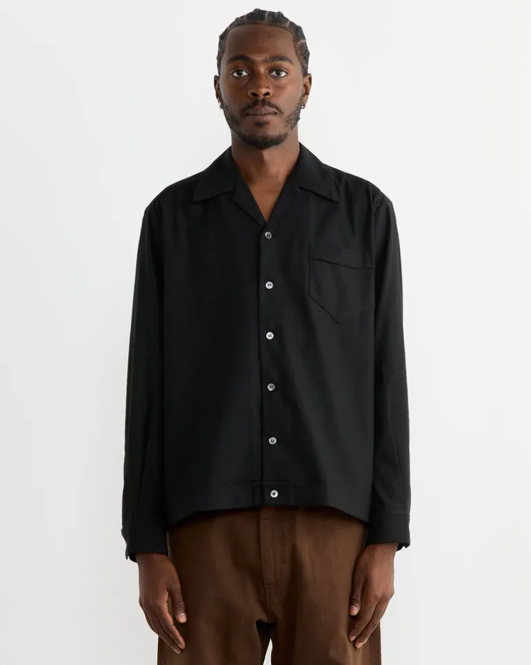 Zach Shirt in Cotton Silk Nep Black