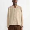 Zach Shirt in Cotton Silk Nep Sand