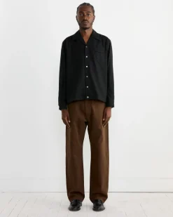 Zach Shirt in Cotton Silk Nep Black