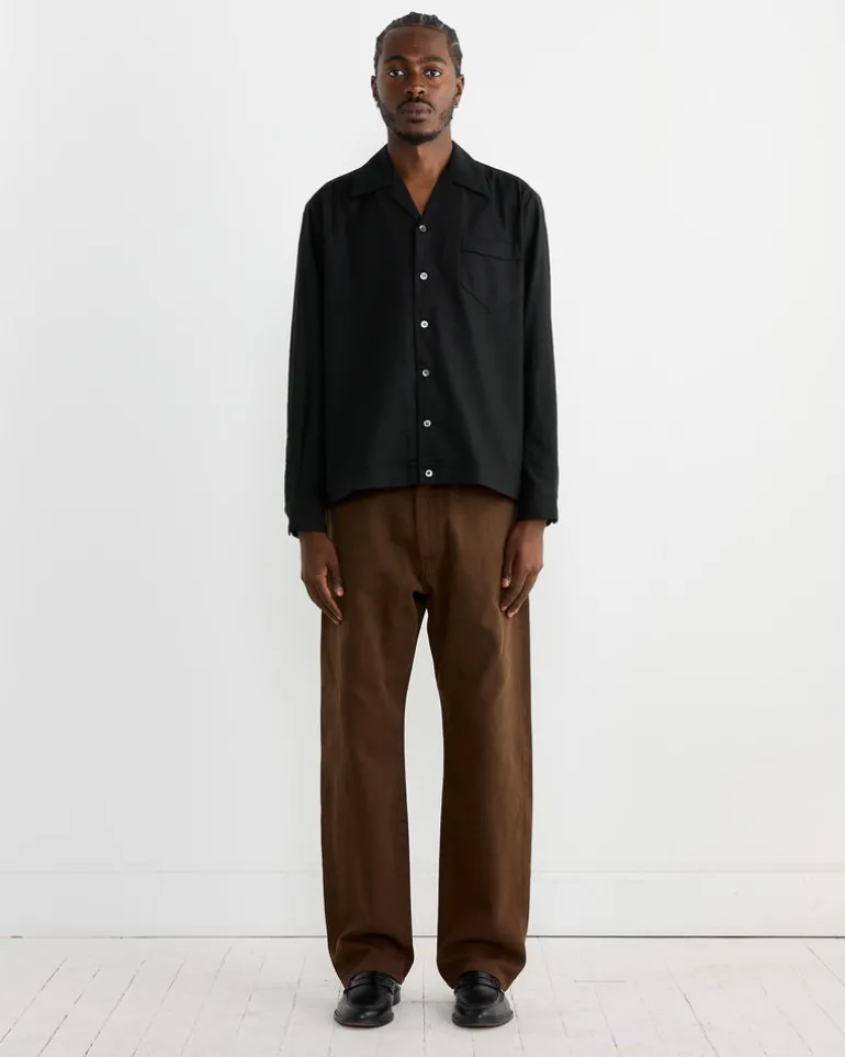 Zach Shirt in Cotton Silk Nep Black