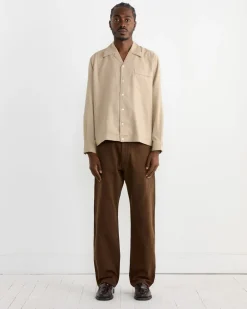 Zach Shirt in Cotton Silk Nep Sand