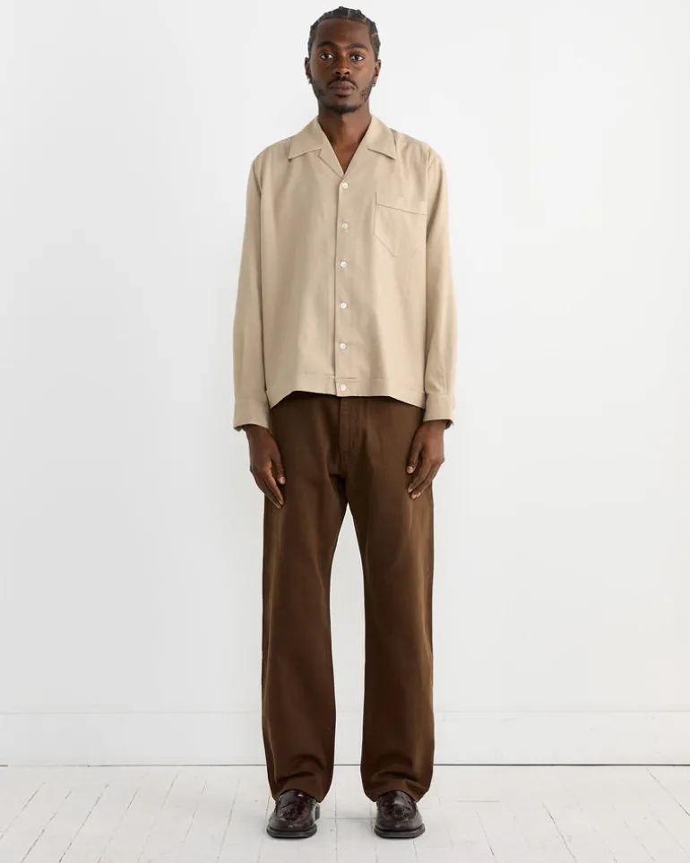 Zach Shirt in Cotton Silk Nep Sand