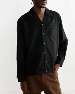Zach Shirt in Cotton Silk Nep Black