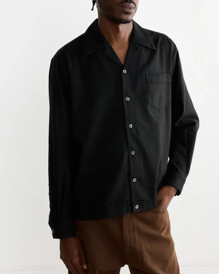 Zach Shirt in Cotton Silk Nep Black