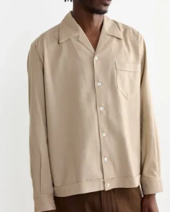 Zach Shirt in Cotton Silk Nep Sand