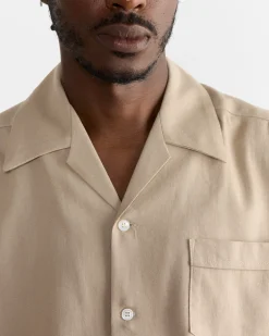 Zach Shirt in Cotton Silk Nep Sand