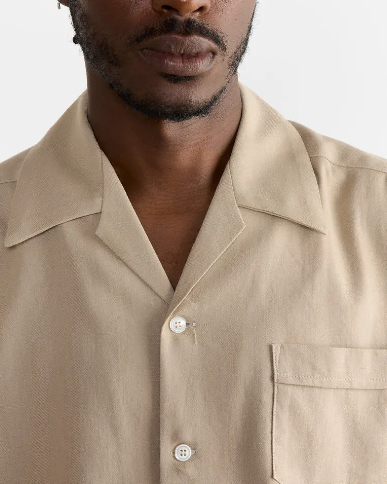 Zach Shirt in Cotton Silk Nep Sand