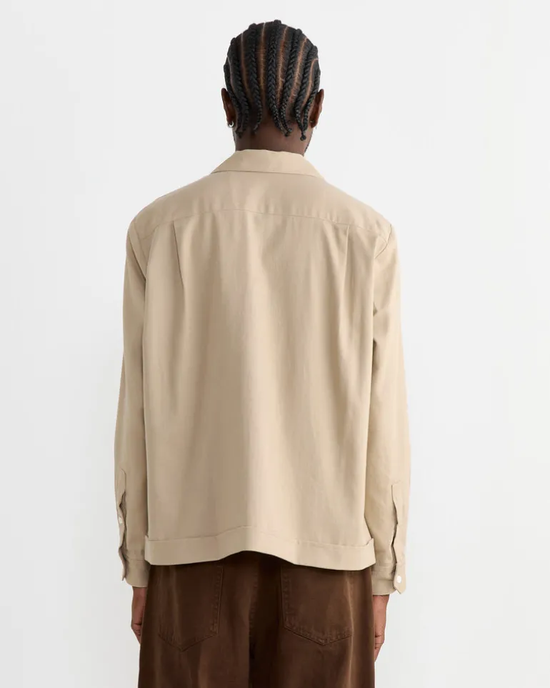 Zach Shirt in Cotton Silk Nep Sand
