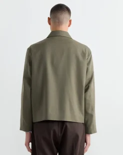 Zip Jacket Wool Gabardine in Sage