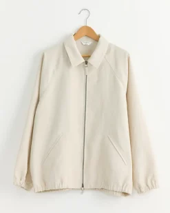 Zip Up Blouson in Ecru